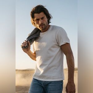 Hiroshi Kato 9oz Organic Cotton T Shirt Shell Mens M